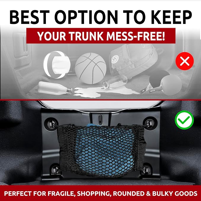 Envelope Style Automotive Elastic Trunk Mesh Cargo Net for Chevrolet Camaro 2016-2024 - Premium Trunk Organizers and Storage - Luggage Net for Coupe