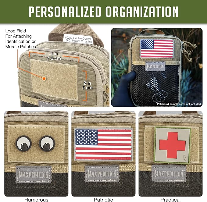 MAXPEDITION Double-Decker Pocket Organizer, Tactical Tool Pouch for Organization, EDC Pouch for Everyday Carry