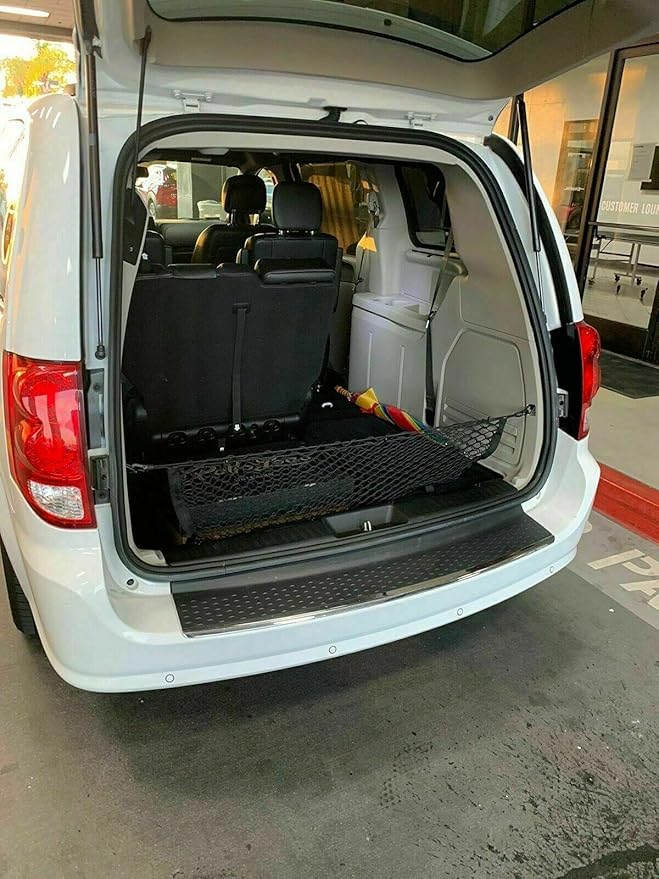 Rear Trunk Organizer Cargo Net for Dodge Grand Caravan 2008-2020 – Envelope Style Cargo Net for Van - Premium Mesh Elastic Car Trunk Organizer - Compatible with Grand Caravan