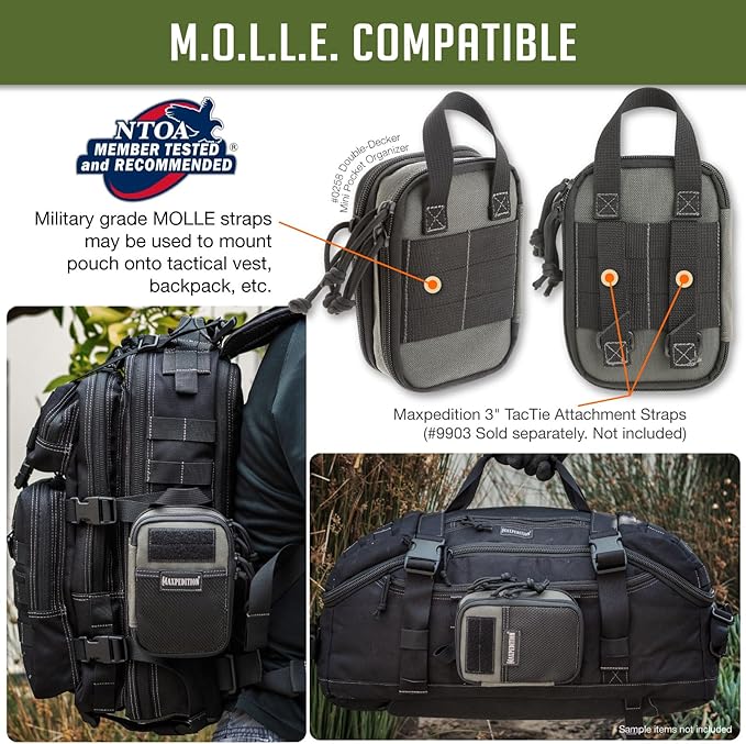 MAXPEDITION Double-Decker Pocket Organizer, Tactical Tool Pouch for Organization, EDC Pouch for Everyday Carry