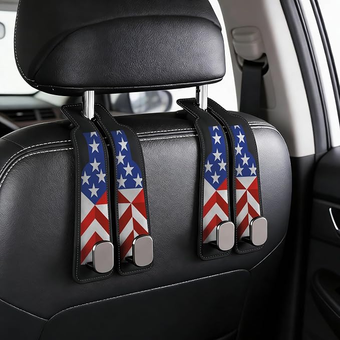 Purse Hook for Car -Universal Premium materials silicone and Aluminum-Magnesium Alloy Double Car Seat Back Storage Hook for Purses, Handbags, Bags Bottle pattern (2 Pack) Black