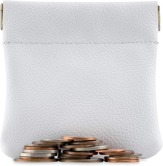 Nabob Leather Genuine Leather Squeeze Coin Purse, Coin Pouch Made IN U.S.A. Change Holder For Men/Woman Size 3.5 X 3.5