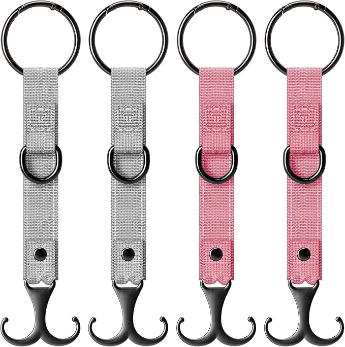 IronSeals 4 Pack Headrest Hooks for Car Seat, Heavy Duty Metal Utility Seat Hooks for Car Seat Organizer, Car Clips for Hanging Bag, Purse