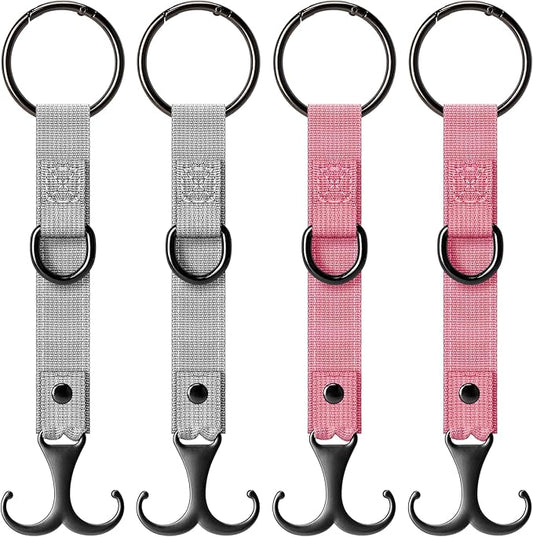 IronSeals 4 Pack Headrest Hooks for Car Seat, Heavy Duty Metal Utility Seat Hooks for Car Seat Organizer, Car Clips for Hanging Bag, Purse