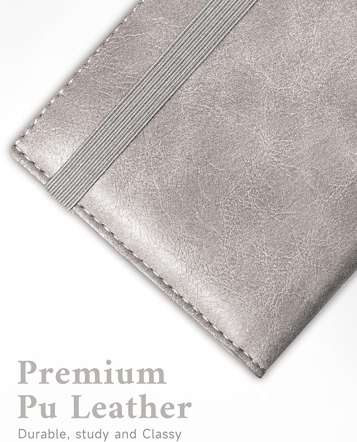 Zreal Checkbook Cover for Men & Women, Premium Vegan Leather Checkbook Holder for Top & Side Tear Duplicate Checks with RFID Blocking (Distressed Grey)