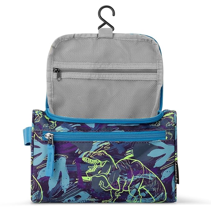 Choco Mocha Kids Toiletry Bag for Boys, Travel Hanging Waterproof Cute Toiletry Bag for Kids Christmas Gifts, Ball Blue