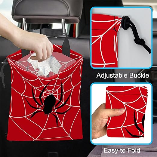 Car Garbage Bag Hanging Car Trash Can for Back Seat with Drawstring