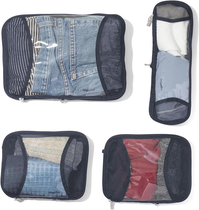 Baggallini Compression Cube 4-piece set - Lightweight Compression Packing Cubes for Travel