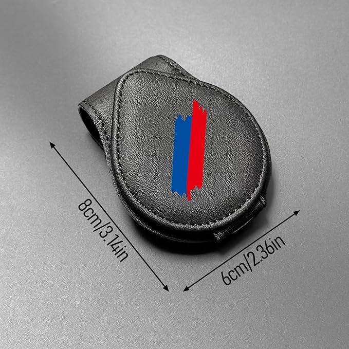 ///Tricolor Car Sunglass Holder, Magnetic Leather Eyeglass Hanger Mount Clip Holder for BMW X1 X3 X5 X7 1 3 4 5 6 7 GT Series & More ﻿Car Visor Accessories