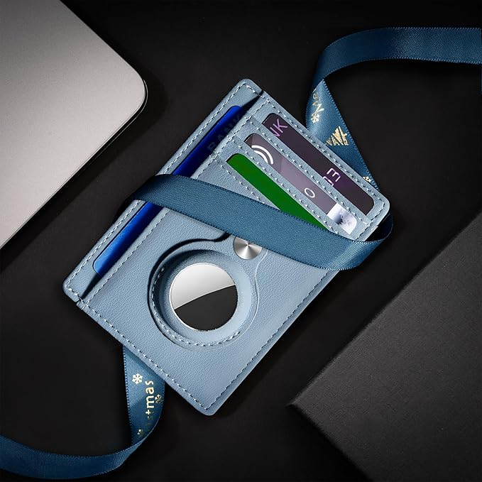 Hawanik Slim Minimalist Front Pocket Air Tag Wallet, RFID Blocking Card Holder Wallet with Airtag Holder