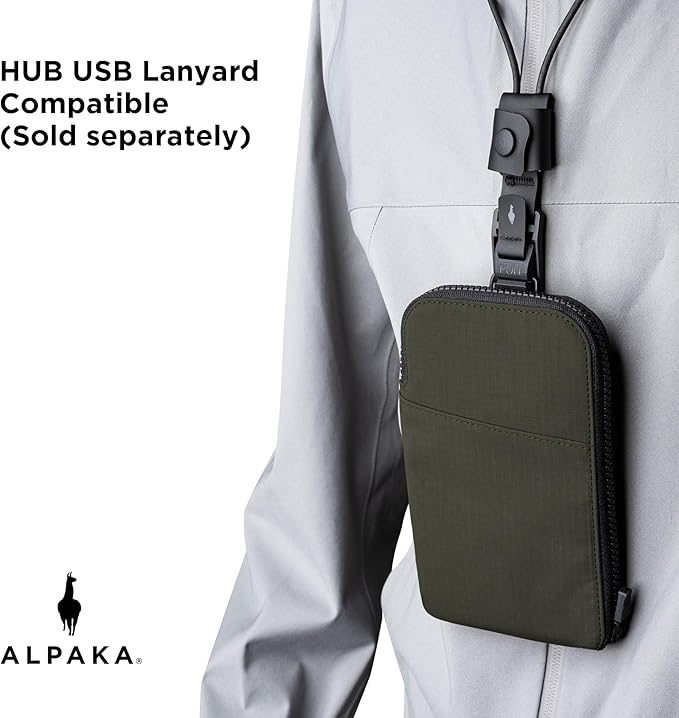 ALPAKA Zip Travel Wallet - Store Your Travel Accessories Efficiently - 3 Internal Pockets For Your Passport and More - 2 Card Slots - Made From Recycled and RFID-Protective Material