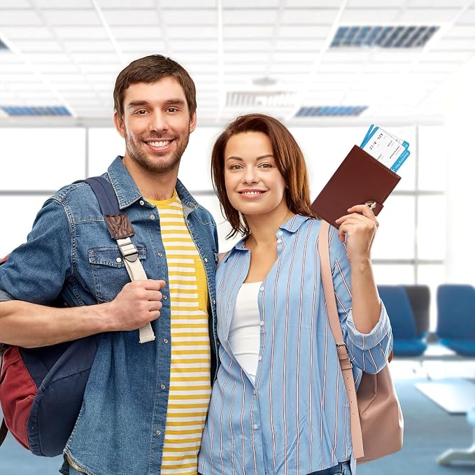YOXIER Passport-Holder-for-Travel-Women-Men Brown，lLarge capacity Passports Holders TravelCover Wallet Passport with Pen Holder