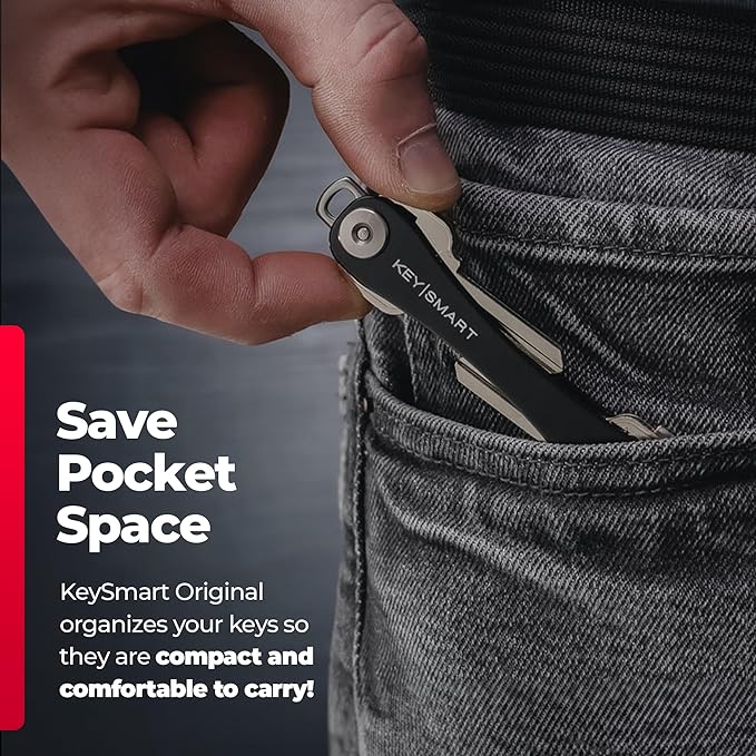 KeySmart Flex - Key Holder for Keychain-Compact Key Organizer for Key Chain, Minimalist Clutter-Free, Up to 8 Keys