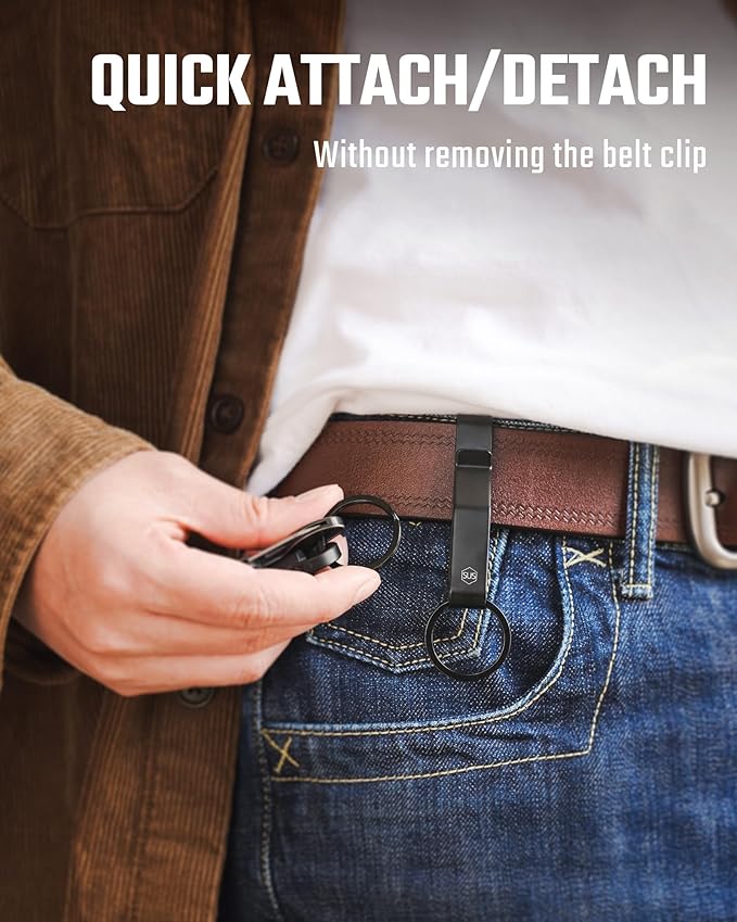 KeyUnity KS08 Practical Stealth Key Ring Holder for Police & Firefighter Duty Belt, Double Side Quick Release Key Holder