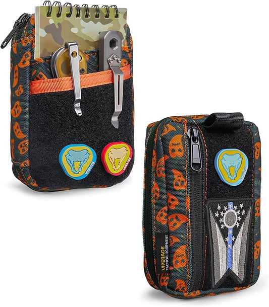 VIPERADE VE26 EDC Pouch Organizer with 11 Compartments, Small Tool Pouch with DIY Patches Area, EDC Pocket Organizer for Mutitools