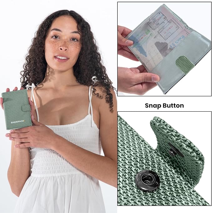 Sherpani Vienna, RFID Blocking Passport Holder, Travel Passport Cover Wallet, Travel Documents Organizer Protector, Travel Gift (Aloe Mist)