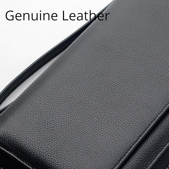 Travel Document Organizer RFID Blocking Leather Multiple Passport Wallet Family Holder Id Wrist Strap(Black)