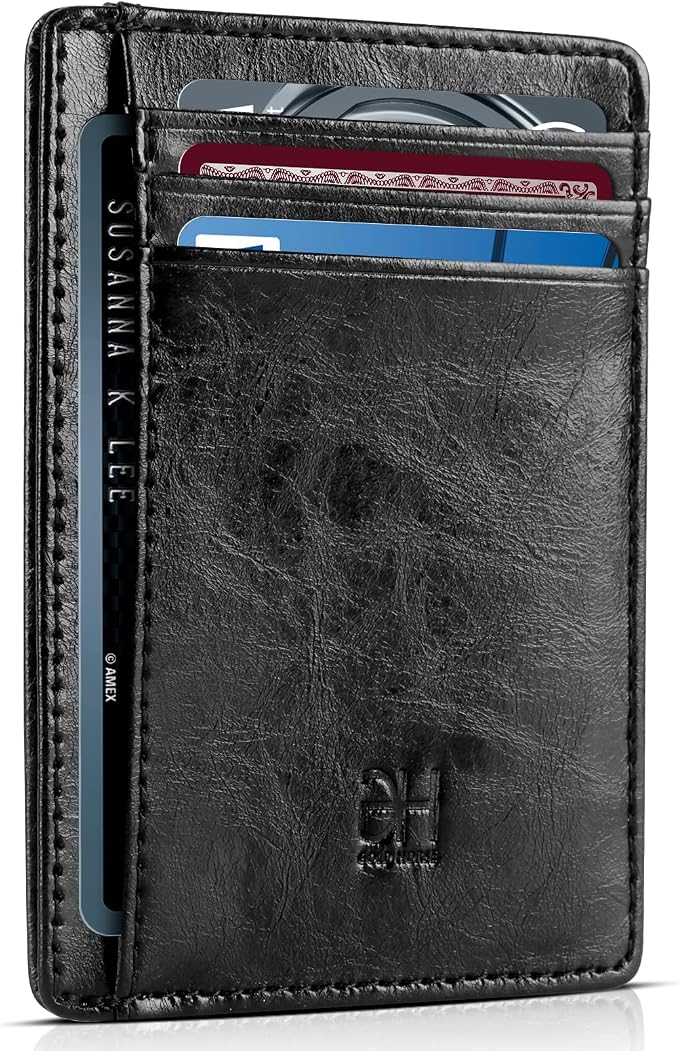 GH GOLD HORSE Slim RFID Blocking Card Holder Minimalist Leather Front Pocket Wallet for Women | Slim