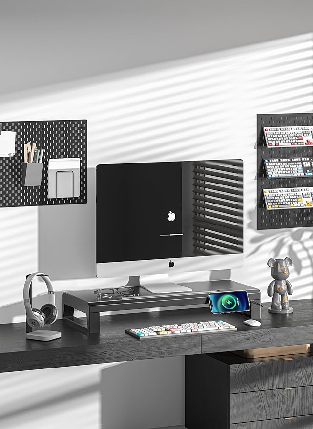 Computer monitor stand Laptop Desk Shelf & Monitor Riser ï¼?1.6 inches long desk riser Monitors/PC/Laptop/Computer Space Saver Organizer ，Heavy Duty Gift Gaming Studio Office(Basic Version, 550mm)