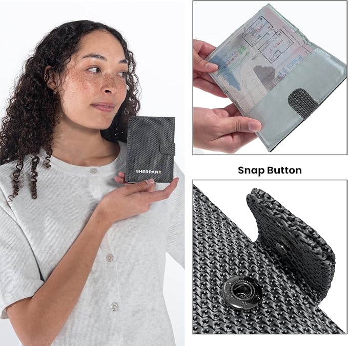 Sherpani Vienna, RFID Blocking Passport Holder, Travel Passport Cover Wallet, Travel Documents Organizer Protector, Travel Gift (Granite)