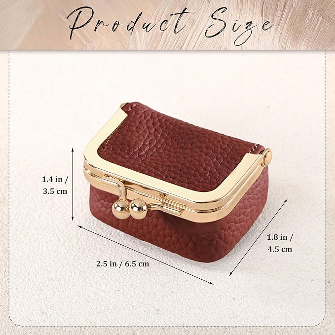 Zivyes Mini Jewelry Box Travel Small Coin Purse Organizer Case Genuine Leather Tiny Size (Red)