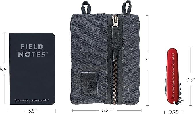 Hide & Drink, Multi-Tool Pocket Pouch XL, Compact Multipurpose EDC Zippered Bag, Mini Camping Tool Case, Knife Holster, Handmade Slim Organizer