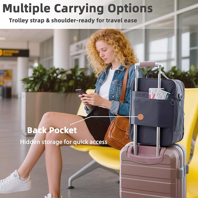Large Shoe Bags for Travel Holds 4 Pair of Shoes, Shoe Storage Pouch with 3 Layers Compartments, Waterproof & Washable (Grey)