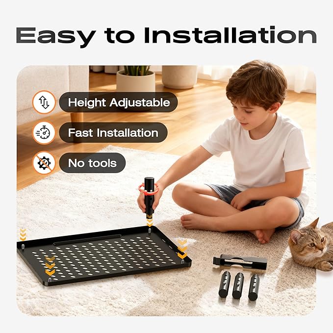 Computer Monitor Stand Riser for Desk, 3 Height Adjustable PC Laptop TV Desktop Monitor Stand Shelf, Metal Printer Table with Phone Holder, Stand Riser for Desk, Office Desk Organizers and Accessories, 1 Pack