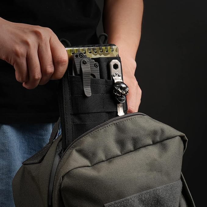 VIPERADE VE18 EDC Pouch, Pocket Organizer for Men, EDC Pocket Organizer, 3 Slots with 2 Zipper Pockets, Multitool Pouch