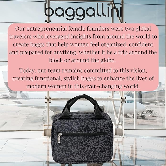 Baggallini Hanging Travel Toiletry Kit - Lightweight 6x10 Inch Makeup Bag