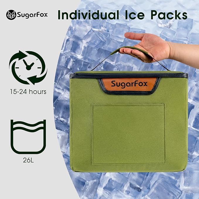 SugarFox Car Trunk Organizer for SUV, Heavy Duty Waterproof Trunk Organizer, Foldable Collapsible Car Organizer with Cooler, Multi-Compartment Large Trunk Organizer (95L), Green-M003