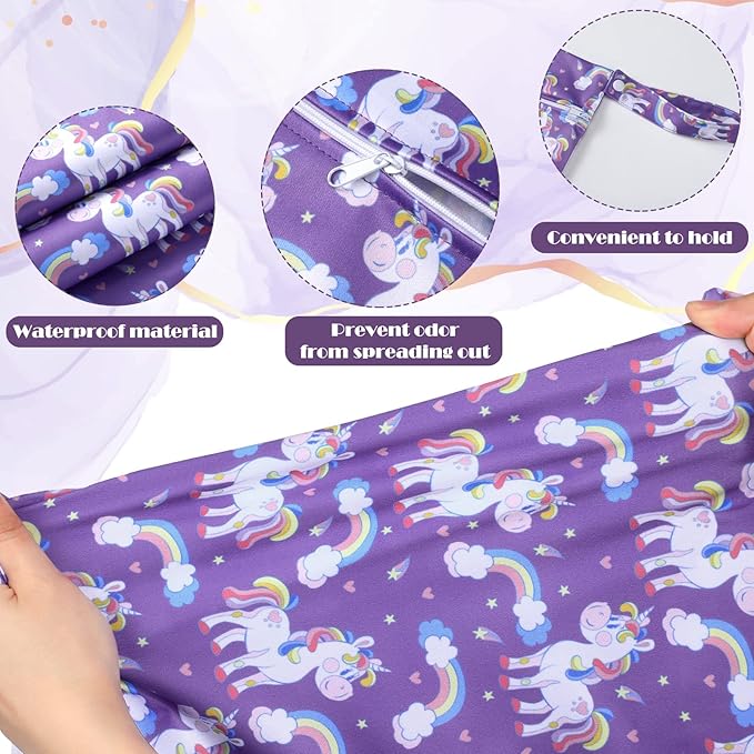 Shappy 2 Pack Large Travel Laundry Bags, Large Wet Dry Waterproof Dirty Clothes Bag for Suitcase, Swimsuit Beach Gym College Dorm Wet Bag(Unicorn)