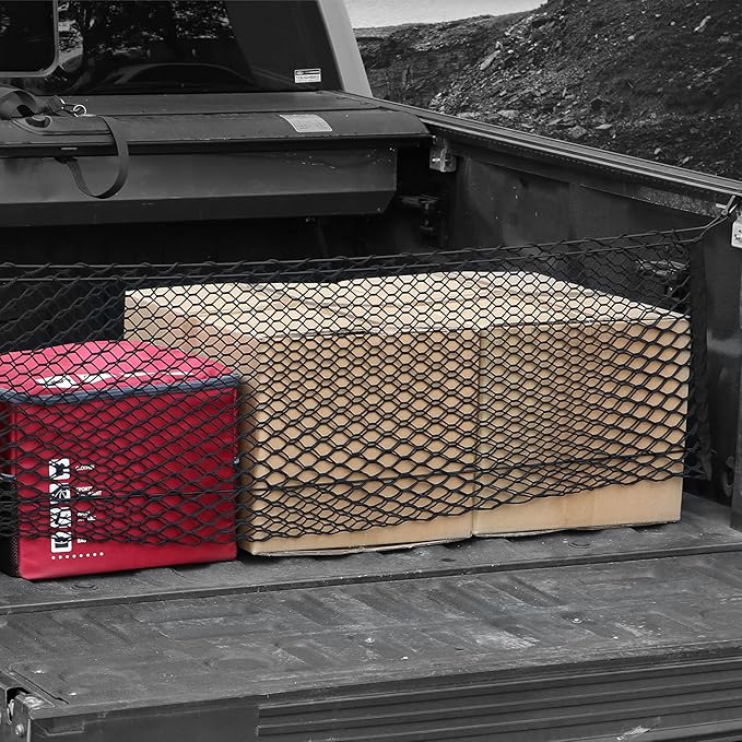 Truck Bed Cargo Net,Cargo Storage Elastic Mesh Net Organizer with Hooks,Pickup Truck Bed Grocery Holder with Hooks
