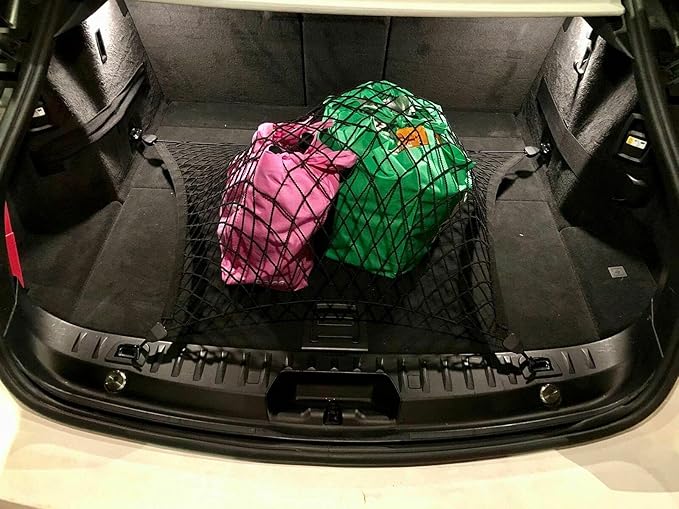 Rear Trunk Organizer Cargo Net for BMW X1 2010-2026 – Floor Style Cargo Net for SUV – Premium Mesh Elastic Car Trunk Organizer Vehicle Carrier Storage – Compatible with X1