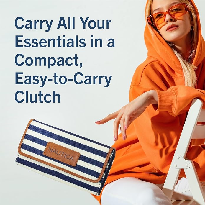 Nautica womens The Perfect Carry All Money Manager Wallet Organizer with RFID Blocking Wallet | The Perfect Carry All