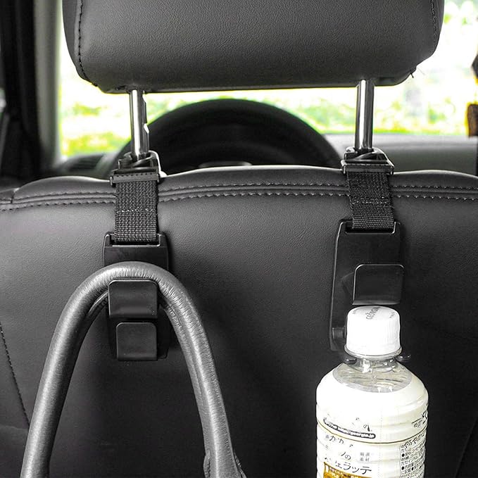 2 PCS Car Seat Headrest Hook, Strong Auto Seat Back Storage Hook Headrest Hanging Organizer, Vehicle Seats Hanger Holder Universal for Purses Handbags Groceries Bags