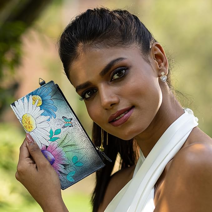 Anna by Anuschka Women's Hand Painted Genuine Leather Organizer Wallet | Hand Painted