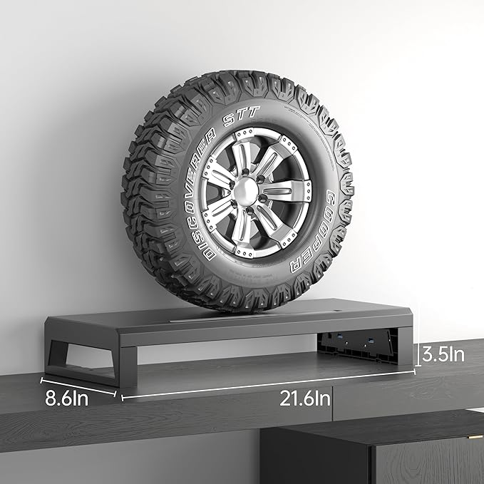 Computer monitor stand Laptop Desk Shelf & Monitor Riser ï¼?1.6 inches long desk riser Monitors/PC/Laptop/Computer Space Saver Organizer ，Heavy Duty Gift Gaming Studio Office(Basic Version, 550mm)