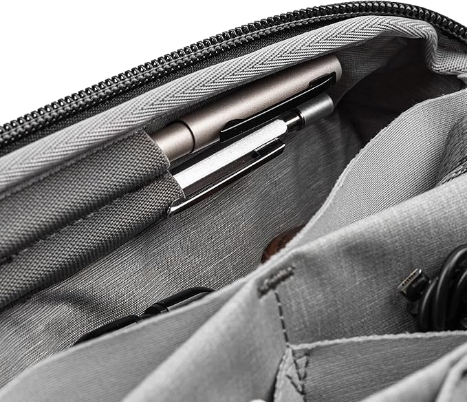 Peak Design Tech Pouch, Bone, Electronics Organizer for Travel or Everyday Carry, Origami-Style Storage, Cable Pass-Through, Weatherproof Recycled Nylon, Gear Carry Bag for Men and Women
