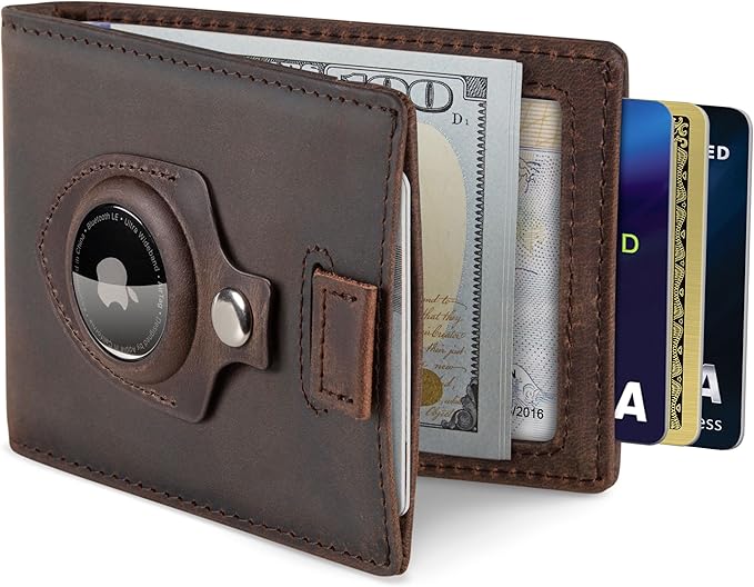 SERMAN BRANDS RFID Blocking Slim Money Clip Wallet – Leather Bifold Front Pocket Minimalist Mens Wallet with Money Clip for Men, Small Credit Card Holder Wallet - Travel Wallet with Gift Box