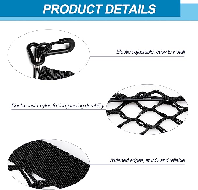 Cargo Net, Elastic Trunk Cargo Storage Organizer Net for SUVs, Cars,Trucks, Adjustable Elastic Storage Mesh Double-Layer Car Accessories 35.4 x 11.8 Inches