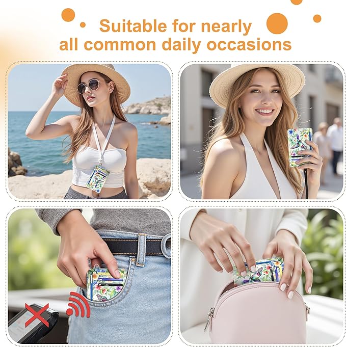 SEAVILIA Credit Card Holder for Women, Hummingbird RFID Wallet Women, Slim Minimalist Front Pocket Card Holder, Cute Thin Travel RFID Blocking Card Case, Small Wallets Woman Gifts Girls