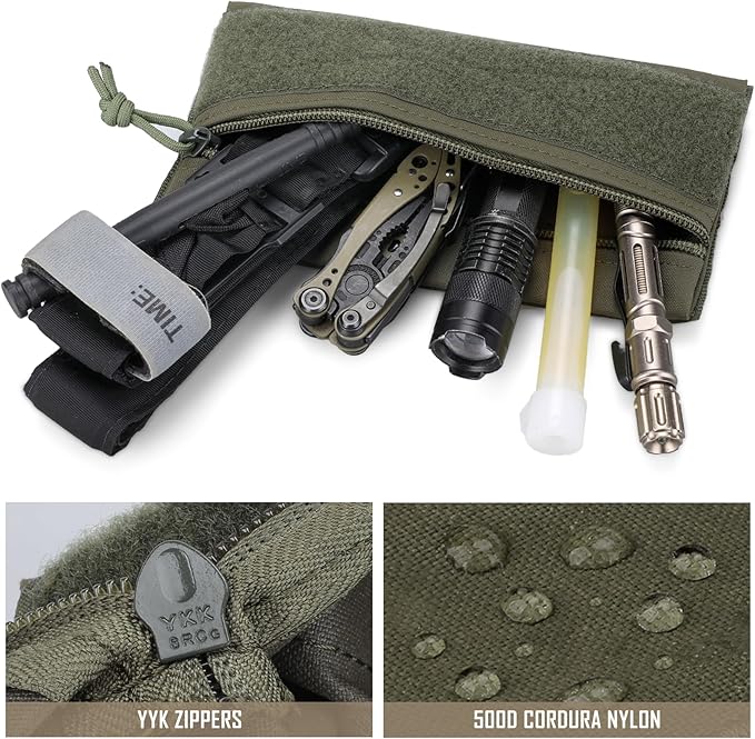 WYNEX Tactical Tool Zipper Pouch, Bag Insert EDC Organizer Utility Admin Storage Pocket Accessories Snack Pouch with Hook Backing for MK3 MK4 Chest Rig