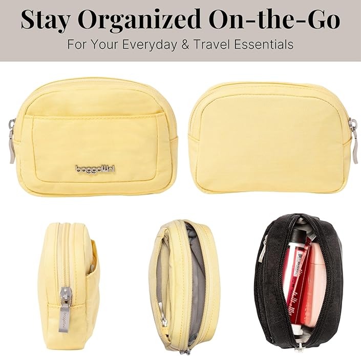 Baggallini Women's Pocket Cosmetic - Lightweight Bag - Travel Essentials Makeup Organizer Mini