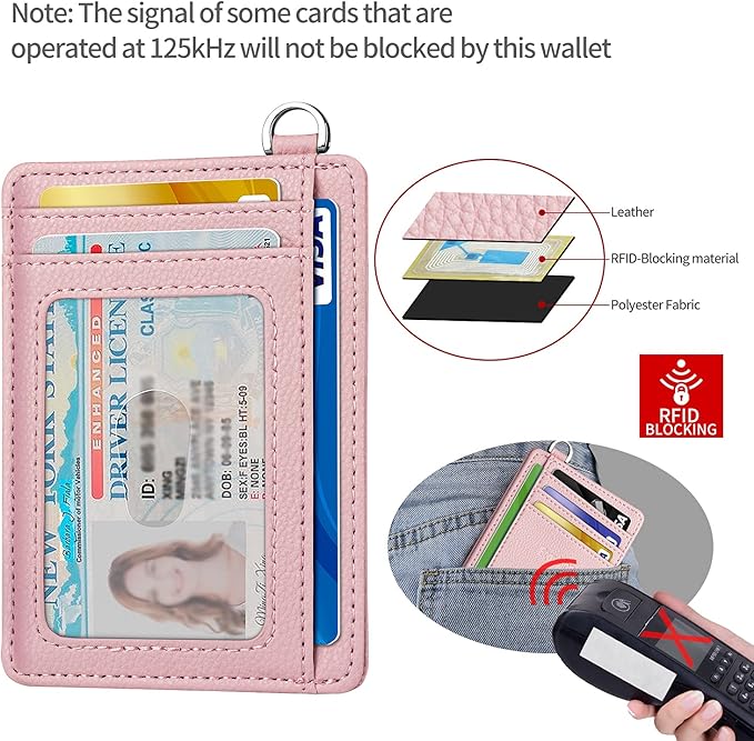 EcoVision Slim Minimalist Front Pocket Wallet, RFID Blocking Credit Card Holder Wallet with Detachable D-Shackle for Men Women