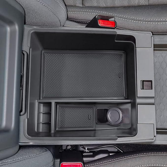 TACORBO Center Console Organizer for Nissan Frontier 2022-2026, Black | Pickup Truck Armrest Secondary Storage Box, ABS Insert, Glove Box Tray, Black Trim