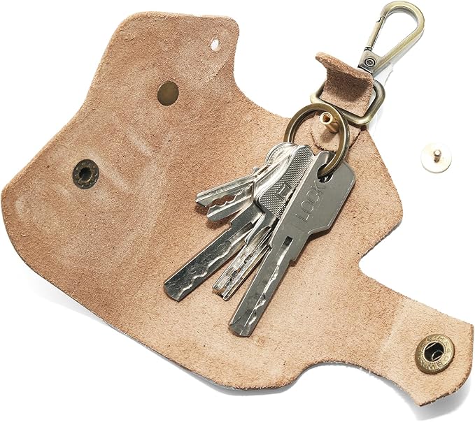 Handmade Leather Key Chain Holder, Leather key case for key storage Car Key Holder Home Door Key Bag