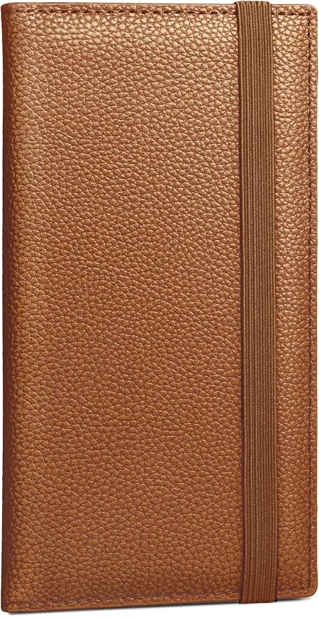 Zreal Checkbook Cover for Women & Men, Checkbook Covers for Personal Checkbook, Premium PU Leather Checkbook Cover for Top & Side Tear Duplicate Checks with RFID Blocking (Brown)