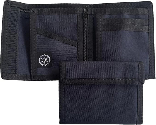 Sprocket Nylon Billfold Wallet with Zippered Coin Pocket (Dark Navy)