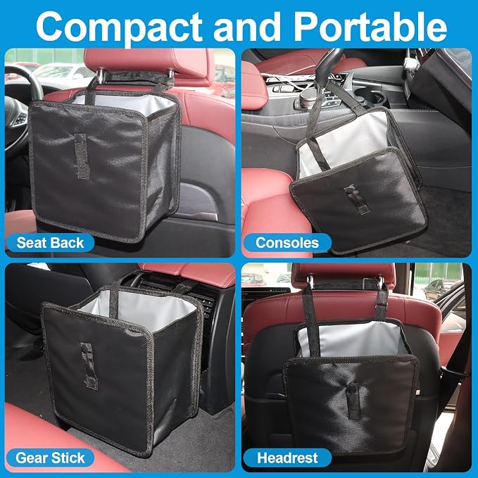 Foldable Car Trash Can Hanging Waterproof Leakproof Storage Bag | Portable Collapsible Large Capacity for Cars SUV Truck RV